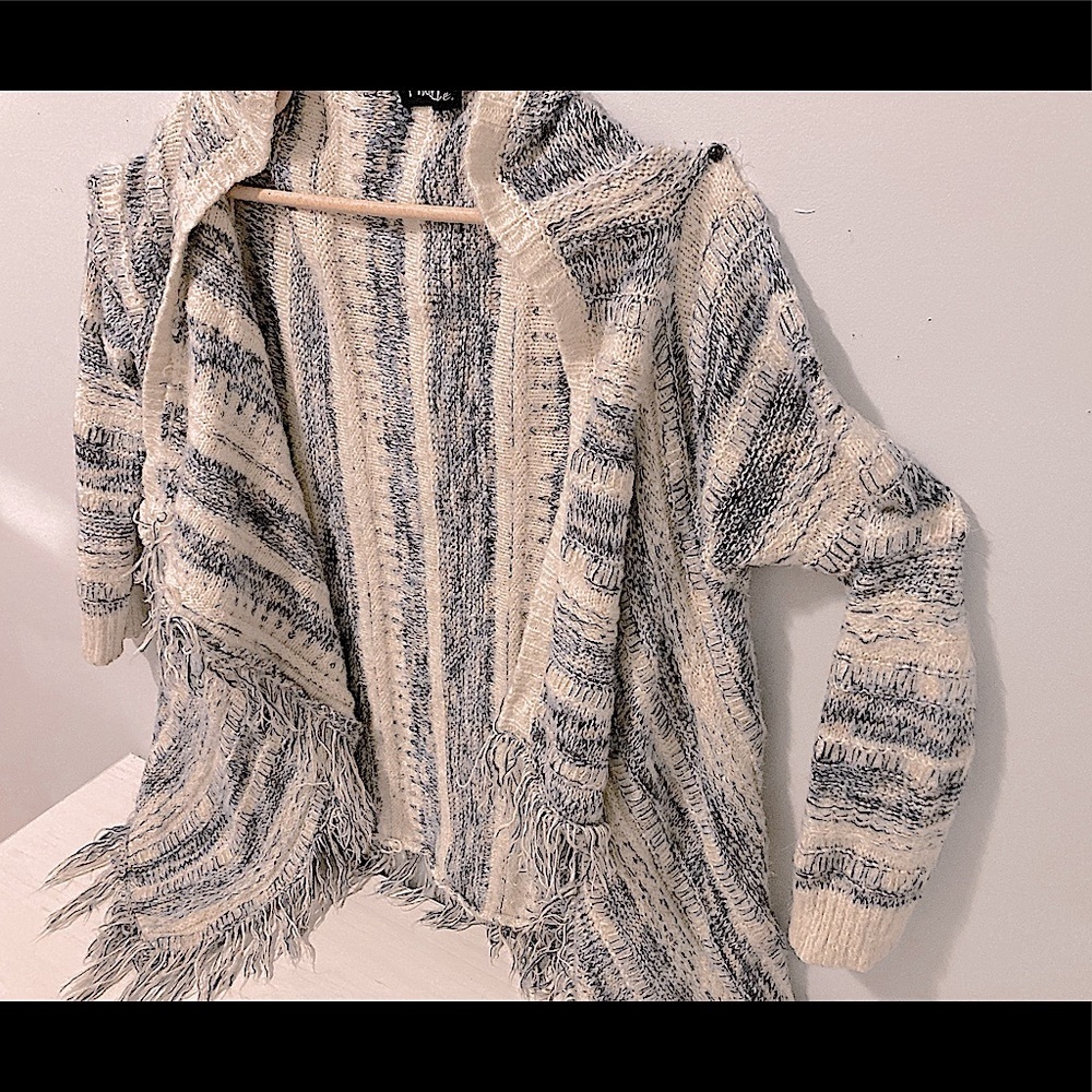 OS Fringed Cardigan Knitted One Size Fits All